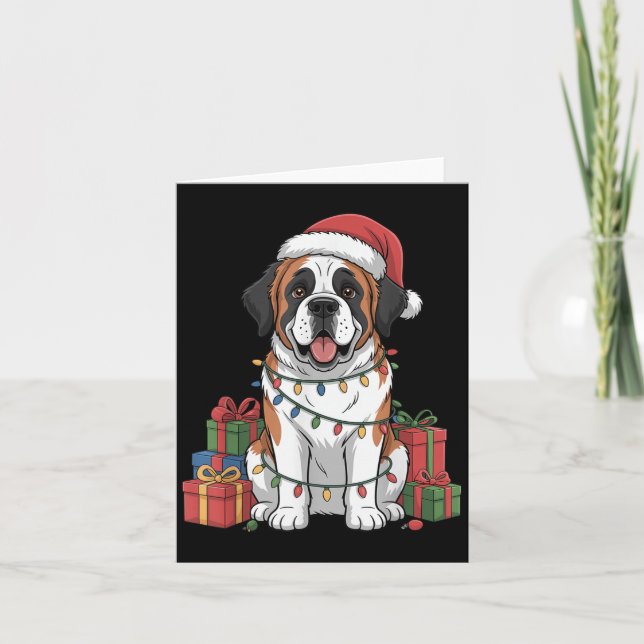 Carte Mare Saint Bernard Santa Hat Noël Amoureux des chi (Devant)