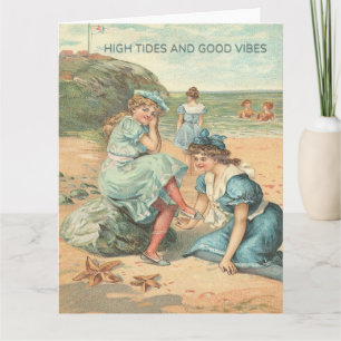 Carte Marées hautes et salutation Good Vibes