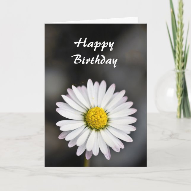Carte Marguerite blanche d'anniversaire belle et jaune (Devant)