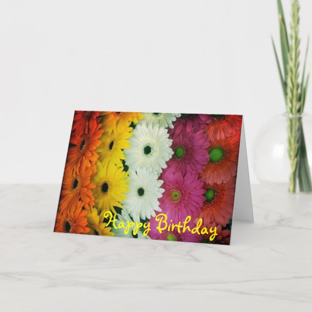 Carte Marguerite colorée de Gerbera de card~ (Devant)