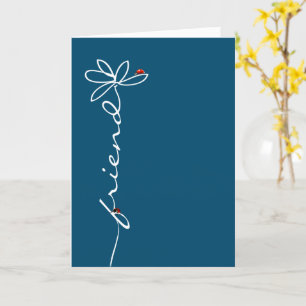 Carte marguerite d'anniversaire de l'ami et coccinelles