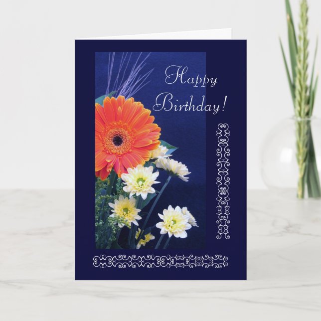 Carte Marguerite de joyeux anniversaire (Devant)
