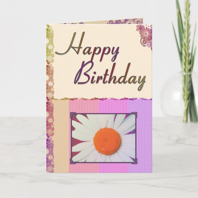 Carte Marguerite de joyeux anniversaire (Devant)
