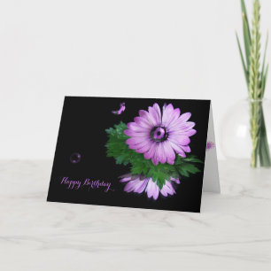 Carte marguerite violette Gerbera