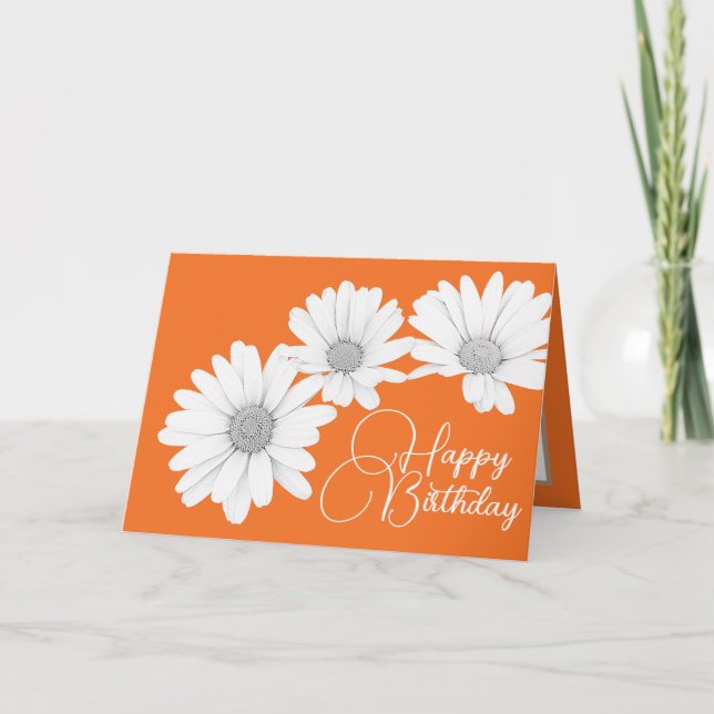 Carte Marguerites Blanches Modernes Anniversaire Botaniq (Devant)