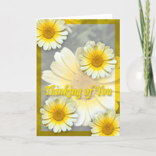 Carte Marguerites jaunes gaies pensant à vous