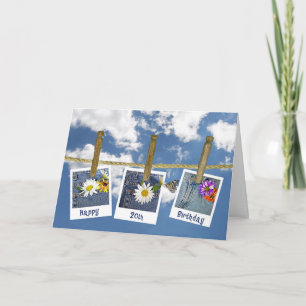 Carte Marguerites pour 20e anniversaire