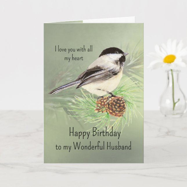 Carte Mari Anniversaire Amour mon coeur Bécasseau (Petite plante)