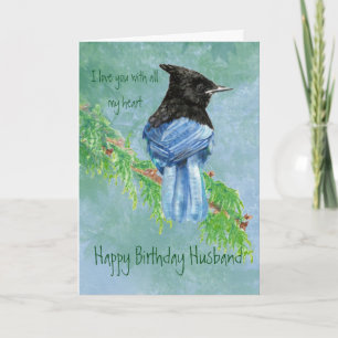 Carte Mari Anniversaire Amour mon coeur Stellar Jay Bird