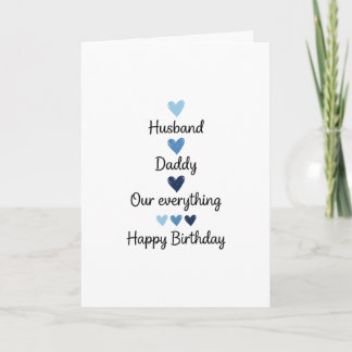 Carte Mari anniversaire Papa notre mari tout pour nous F