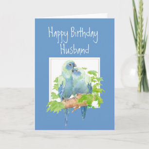 Carte Mari Anniversaire, Parrots Romantiques, Oiseaux