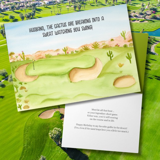 Carte Mari, Birthday Desert Golf Course Aquarelle (Créateur téléchargé)