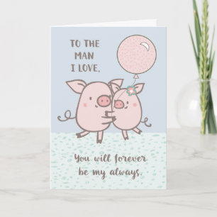 Carte Mari Bonne Anniversaire Cute Pigs