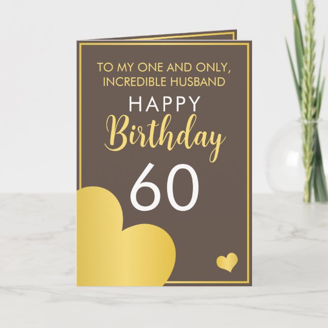 Carte Mari Brown et or moderne 60e anniversaire (Devant)