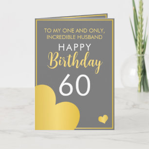 Carte Mari moderne gris et or 60e anniversaire