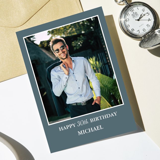 Carte Mari moderne | Petit ami | Homme Photo Anniversair (Personalize the collage birthday greeting card to create a special keepsake for your loved one!)