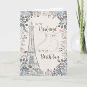 Carte Mari Romantique 25e anniversaire Tour Eiffel