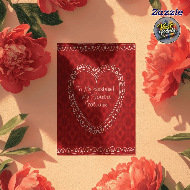 Carte Mari Romantique Rouge Saint Valentin (Romantic Red Heart Husband Valentine's Day Card
)