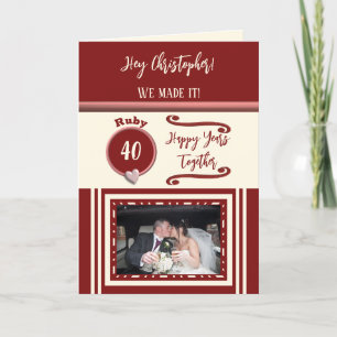 Carte Mari ruby 40e anniversaire burgundy photo