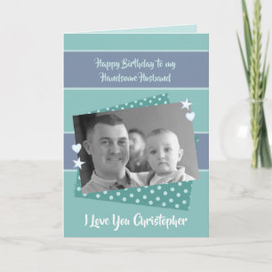 Carte Mari vert et violet Accueil photo d'anniversaire