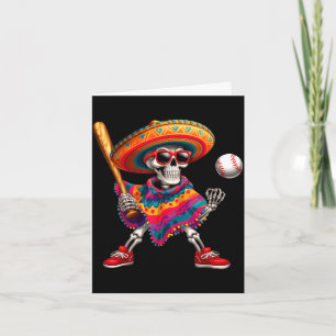 Carte Mariachi squelette baseball cinco de mayo mexicain