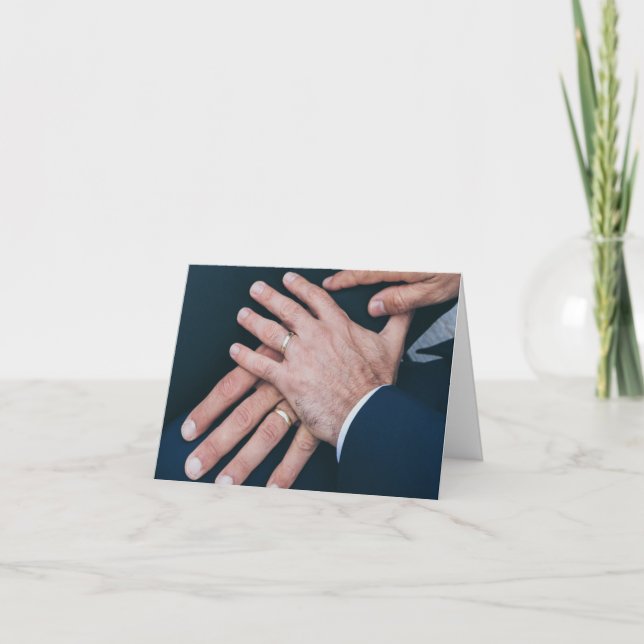 Carte Mariage à mains masculines - demande spéciale (Devant)