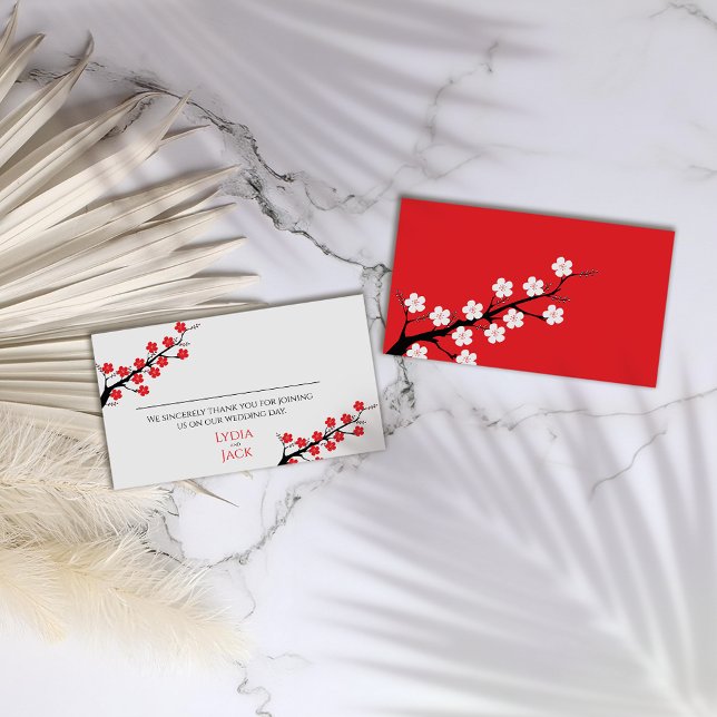 Carte Mariage à thème Red Cherry Blossom (Créateur téléchargé)