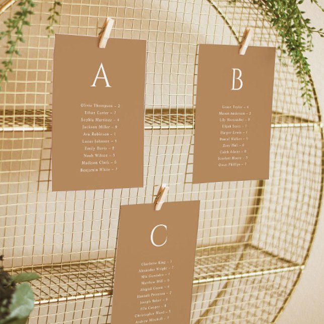 Carte Mariage Alphabétique en Terracotta (Créateur téléchargé)