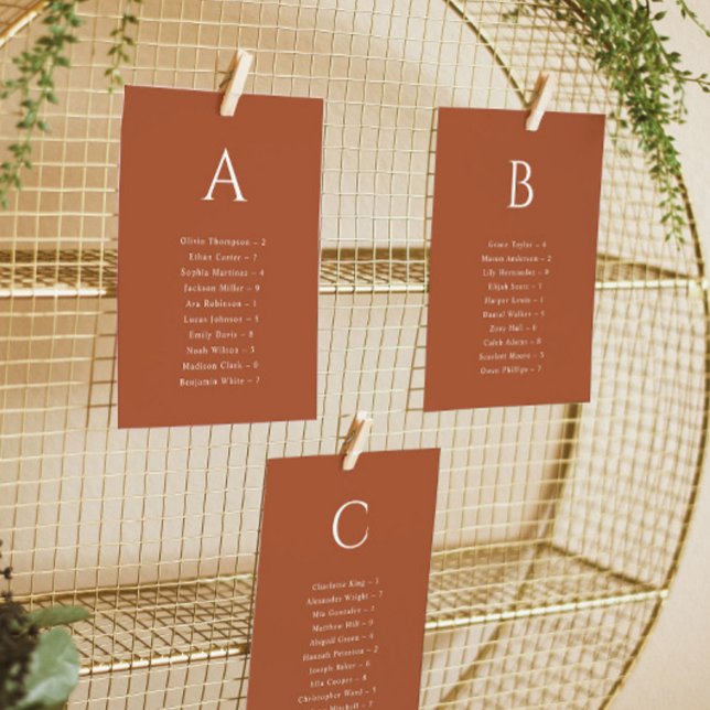 Carte Mariage Alphabétique Terracotta (Créateur téléchargé)