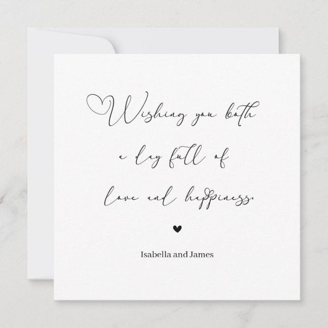 Carte Mariage Amour et Bonheur Orné de Cœur  (Devant)