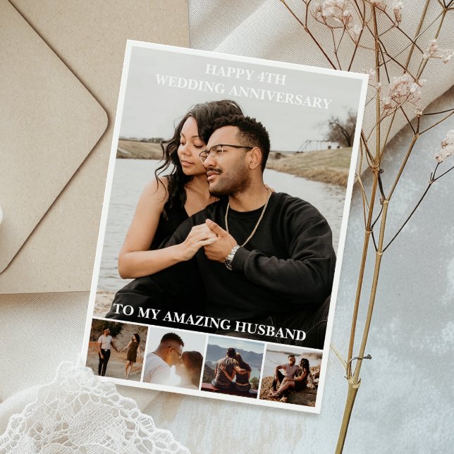 Carte Mariage Anniversaire Photo personnalisée (Celebrate your story with a foil photo card full of your favorite moments and heartfelt memories.)