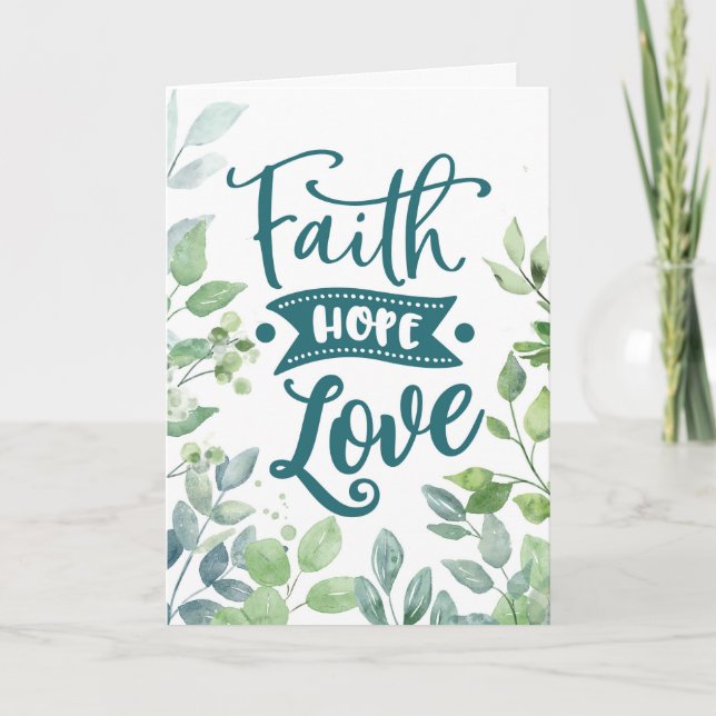 Carte Mariage Anniversaire Religieux Foi Espoir Amour (Devant)