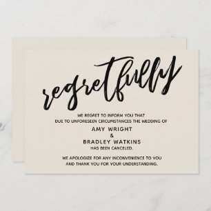 Carte Mariage Annulé Regrets