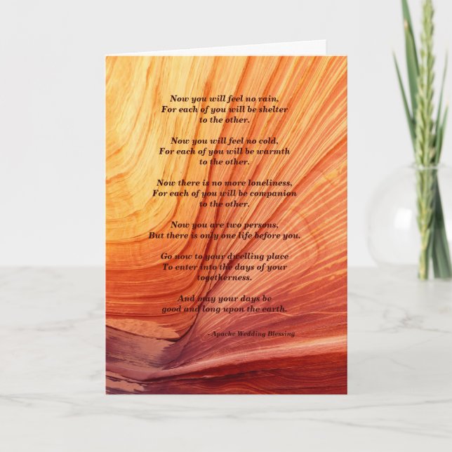 Carte Mariage Apache Bénédiction Sentiment Pas De Pluie  (Devant)