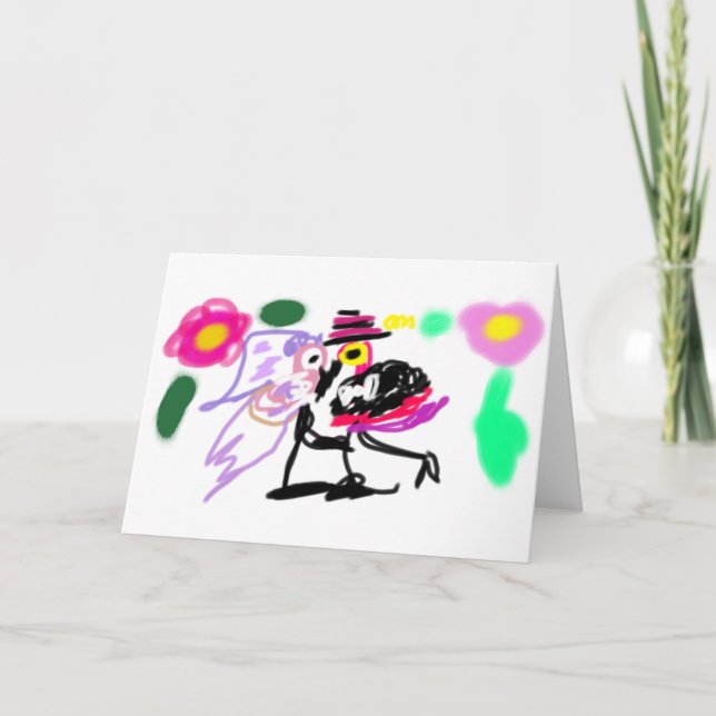 Carte Mariage aux flamants roses  (Devant)