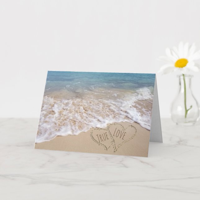 Carte Mariage Beach Hearts (Petite plante)