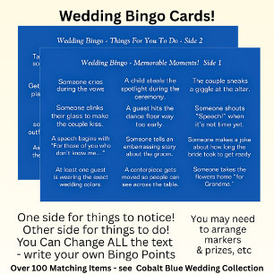 Carte MARIAGE BINGO ! Jeu pour les invités