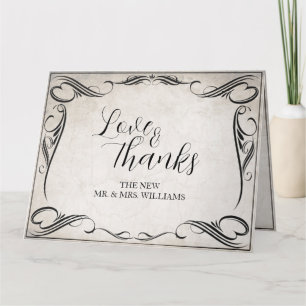 Carte Mariage Black Art Déco vintage Merci