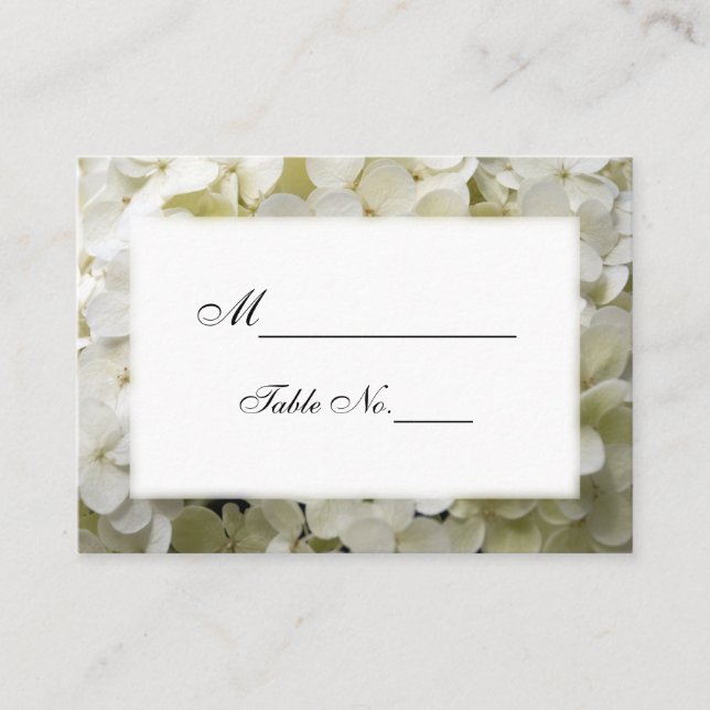 Carte Mariage blanche Hydrangea (Devant)