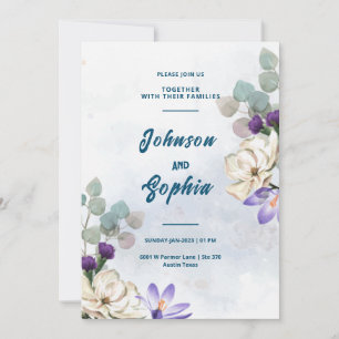 Carte Mariage Blue Lilies
