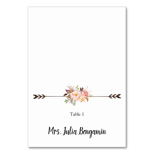 Carte Mariage Bohème Fleurs Aquarelles (Par défaut)