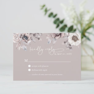 Carte Mariage Boho Beige & Dusty Mauve RSVP
