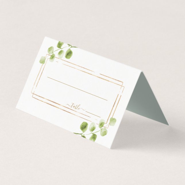 Carte Mariage Botanique Gold Greenery (Front)