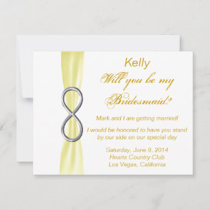 Carte Mariage Bridesmaid Jaune