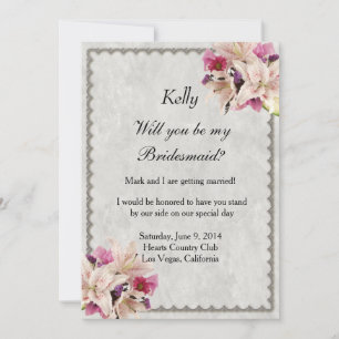 Carte Mariage Bridesmaid Lily blanche