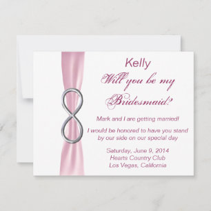 Carte Mariage Bridesmaid rose Infinity