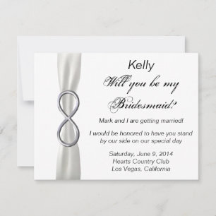 Carte Mariage Bridesmaid Silver Infinity