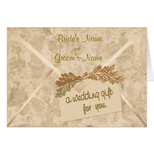 Carte Mariage Cadeau Argent Enveloppe (Devant horizontal)
