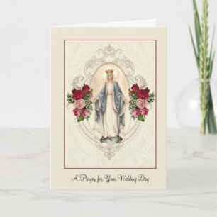 Carte Mariage catholique traditionnel Vierge Marie bienh