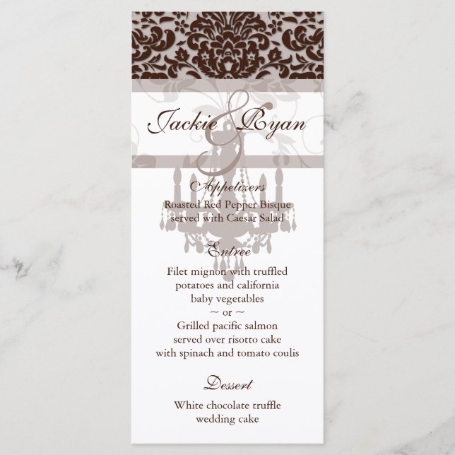 Carte mariage Chandelier Brown Bleu (Devant)